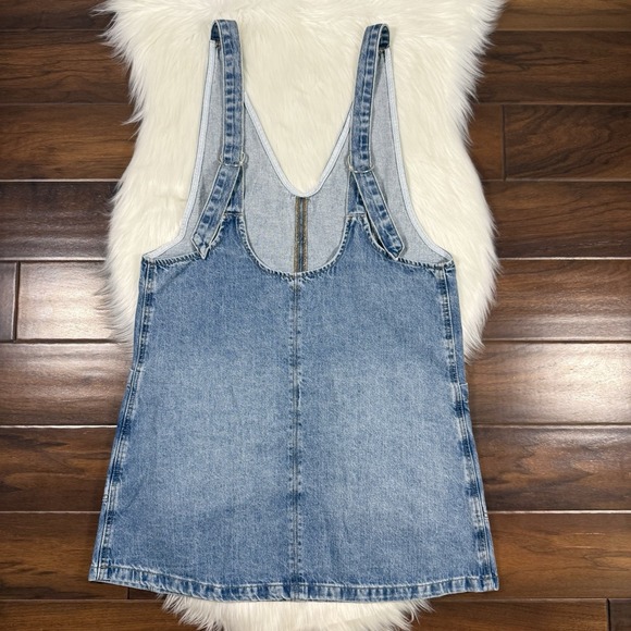 We The Free People Women's Size Medium Denim High Roller Skirtall Overall Dress - Picture 8 of 11